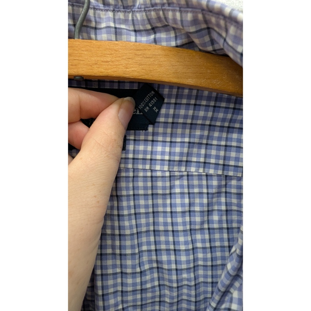 Vintage Ralph Lauren Men's Classic Fit Blue Check Cotton Button Down Shirt- L - Picture 5 of 6